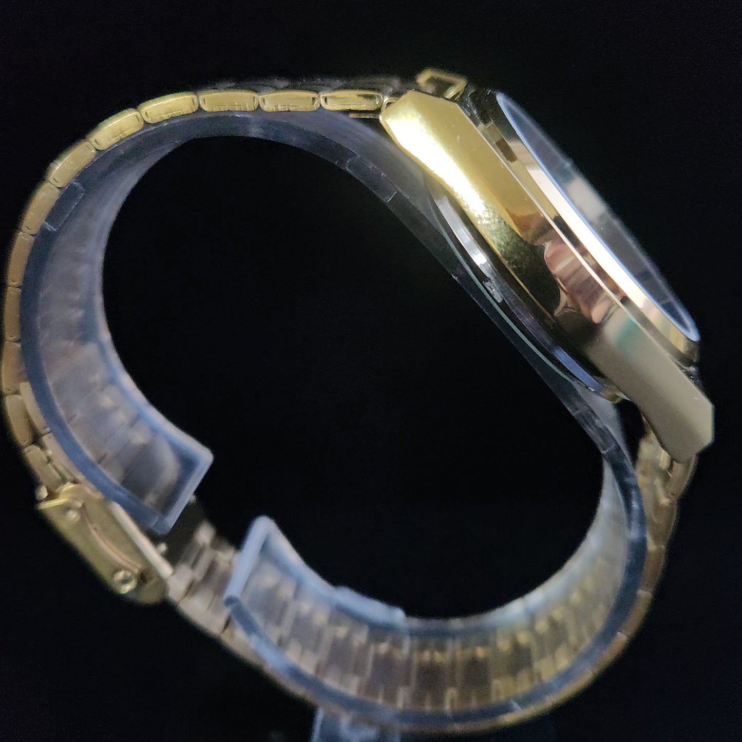 Vintage MOD Seiko 5 Gold Plated Automatic 17 Jewels Cal. 6319 Blue Face Men's Wrist Watch S133