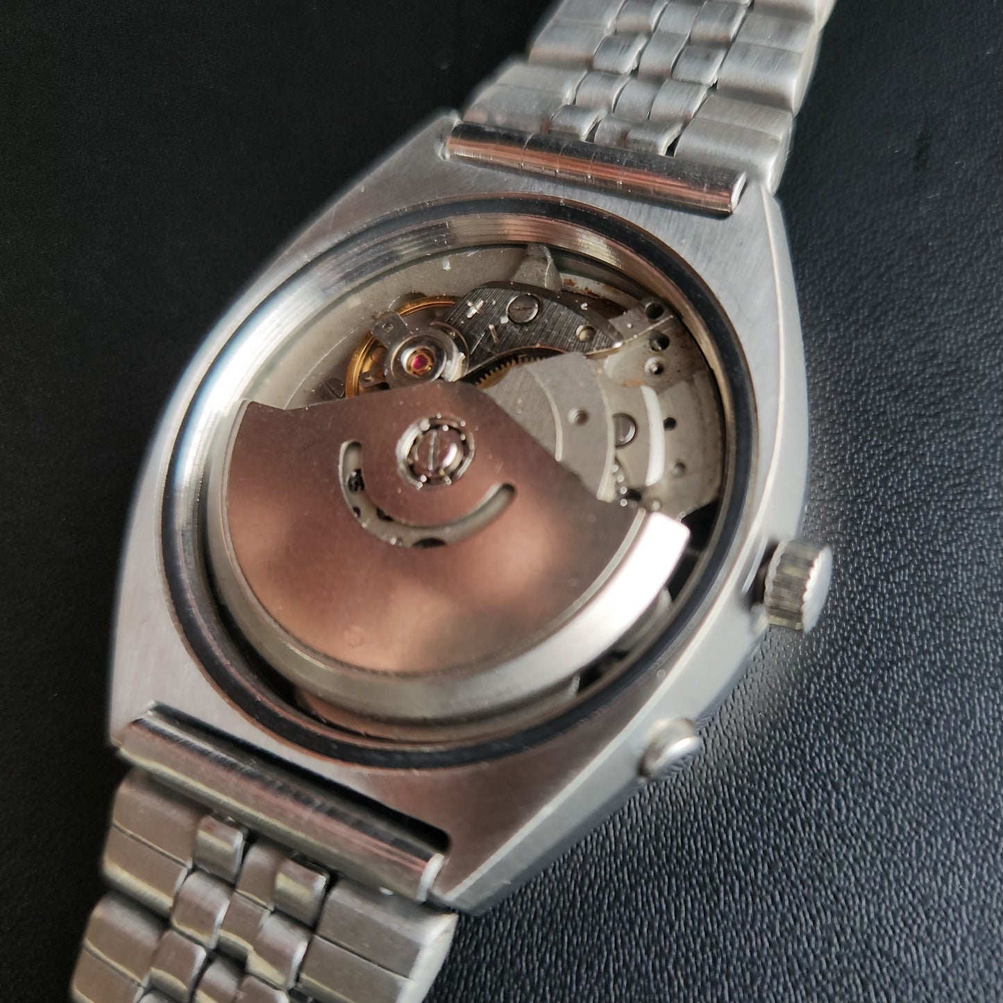 Vintage Ricoh R31 White Face Automatic 21 Jewels Jubliee Bracelet Men's Wrist Watch S143
