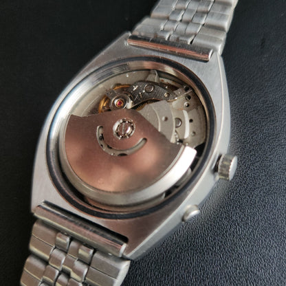 Vintage Ricoh R31 White Face Automatic 21 Jewels Jubliee Bracelet Men's Wrist Watch S143