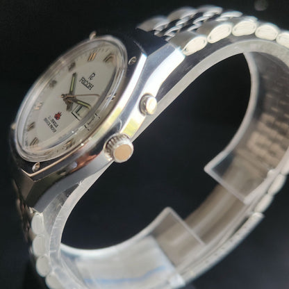 Vintage Ricoh R31 White Face Automatic 21 Jewels Jubliee Bracelet Men's Wrist Watch S145