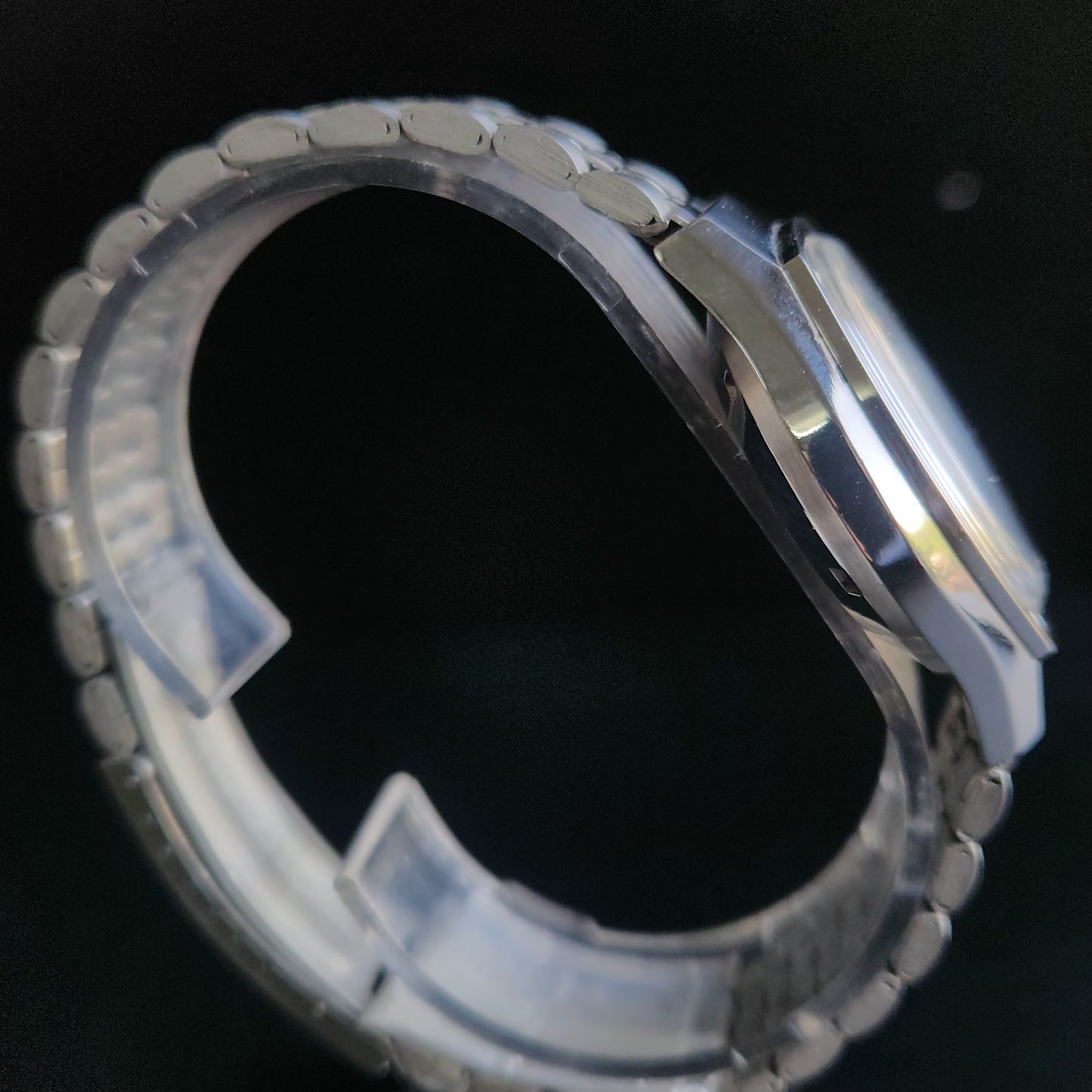 Vintage Ricoh R31 White Face Automatic 21 Jewels Jubliee Bracelet Men's Wrist Watch S145