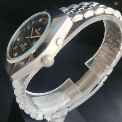 Vintage Ricoh R31 Black Face Automatic 21 Jewels Jubliee Bracelet Men's Wrist Watch S146