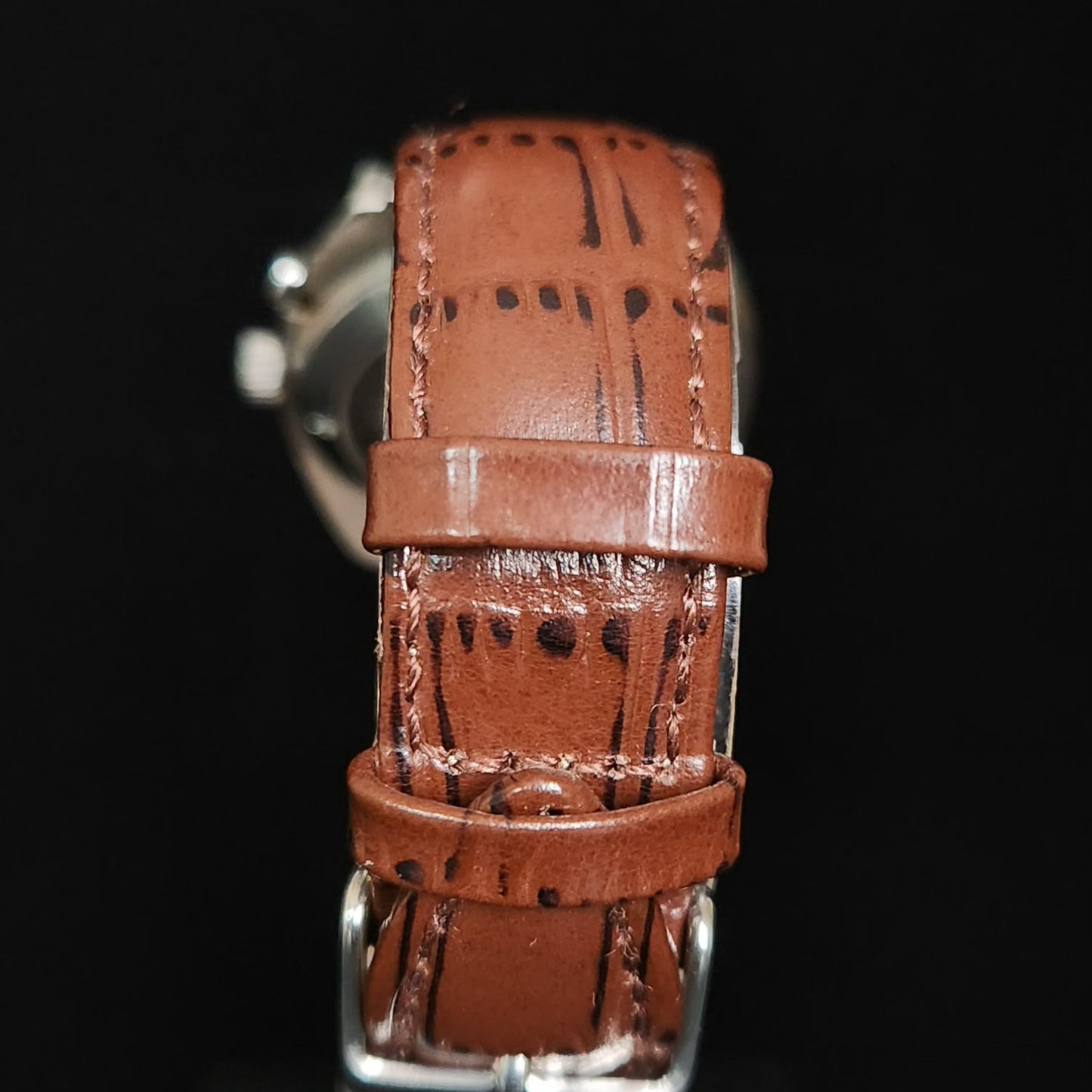 Vintage Ricoh R31 Brown Face Automatic 21 Jewels Brown Croco Leather Strap Men's Wrist Watch S152