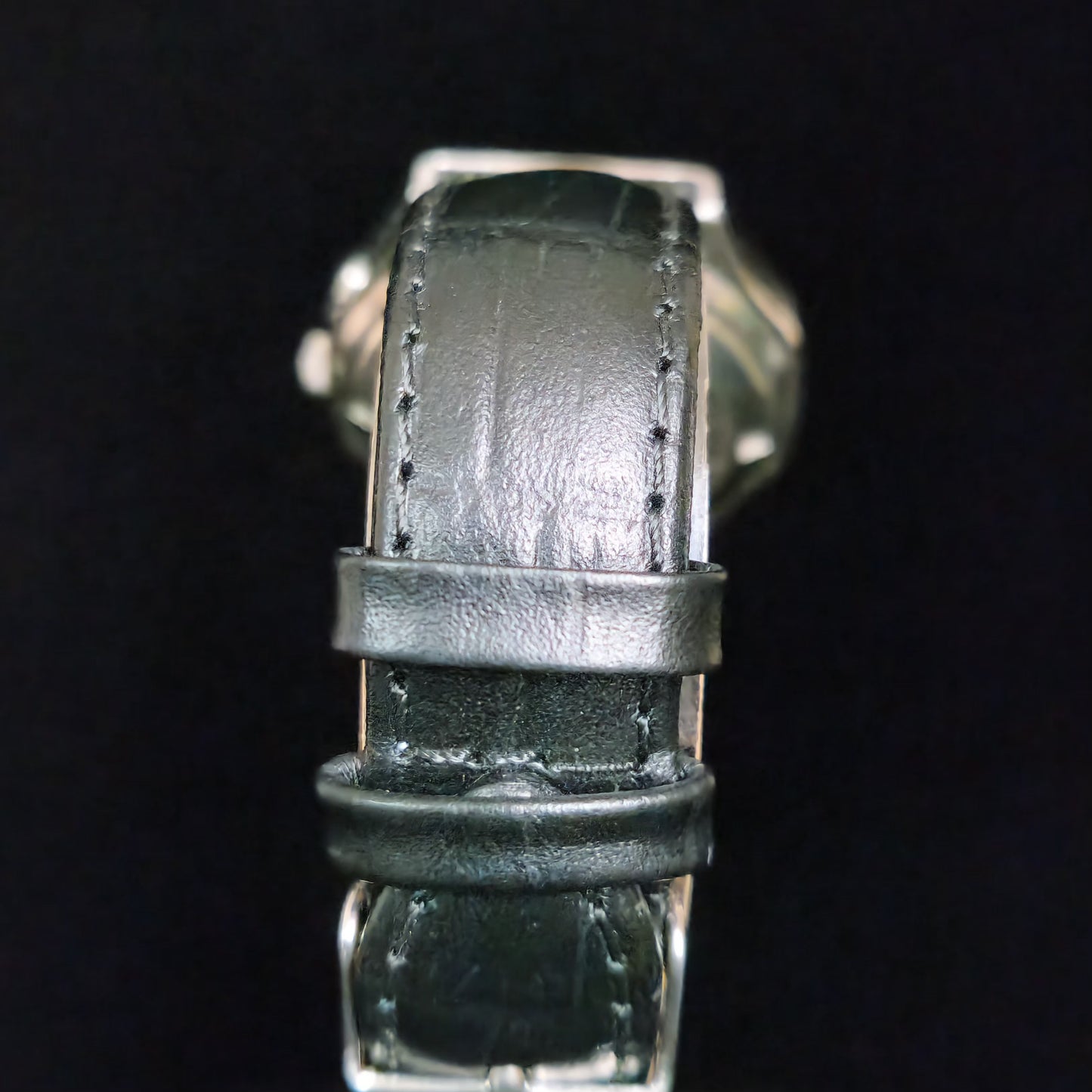 Vintage Ricoh R31 White Face Automatic 21 Jewels Black Croco Leather Strap Men's Wrist Watch S153