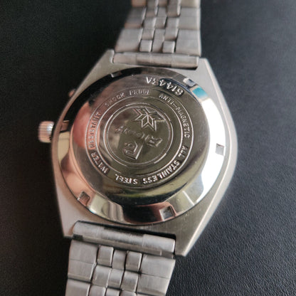 Vintage Ricoh R31 Blue Face Automatic 21 Jewels Jubliee Bracelet Men's Wrist Watch S148