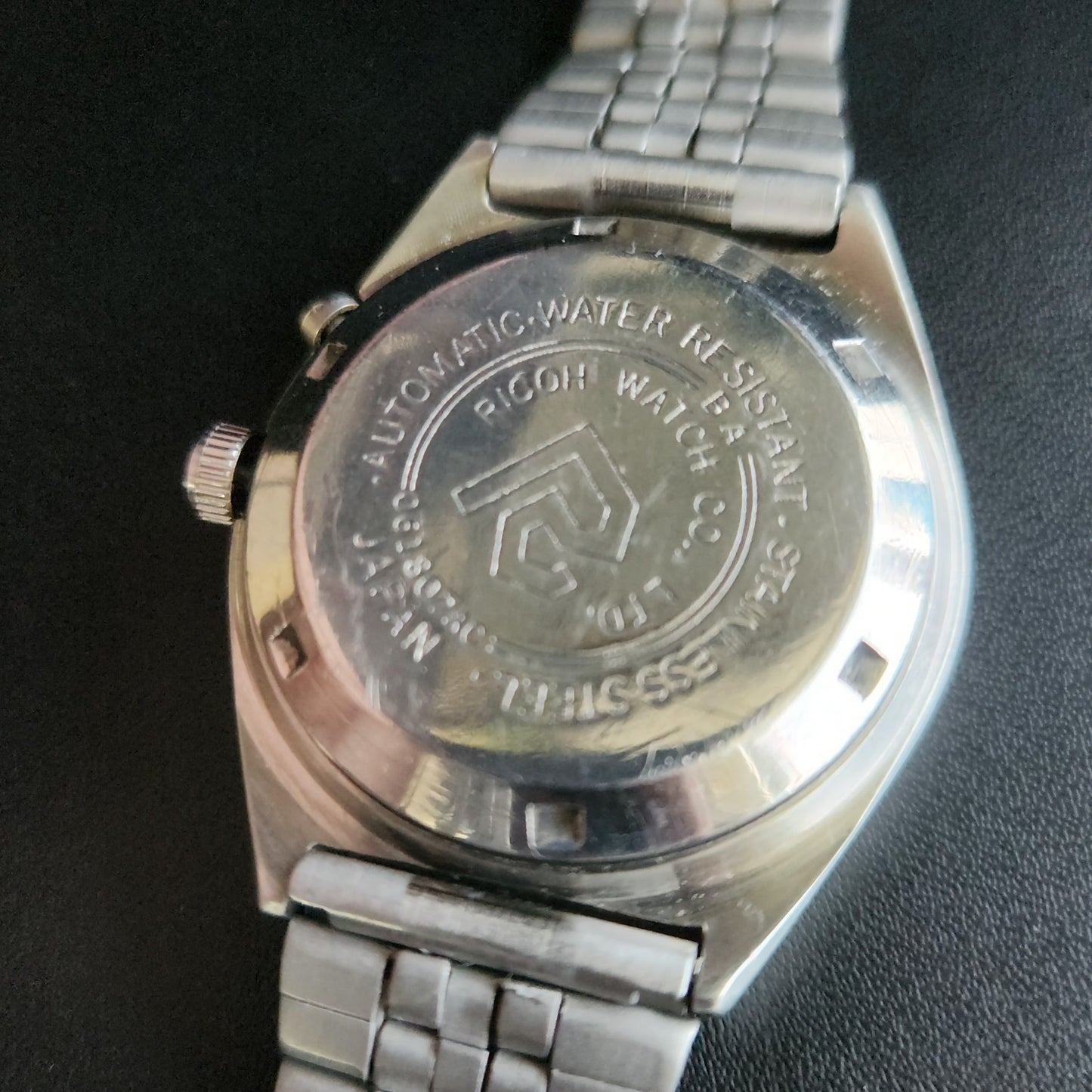 Vintage Ricoh R31 Red Face Automatic 21 Jewels Jubliee Bracelet Men's Wrist Watch S150