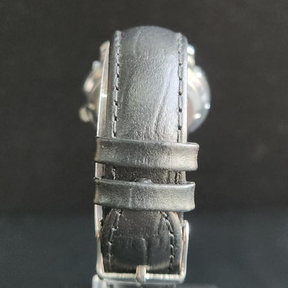 Vintage 1979 Original Seiko 5 Automatic 7009-876J White Face Black Band 21 Jewels Day-Date Japanese Men's Wrist Watch S168