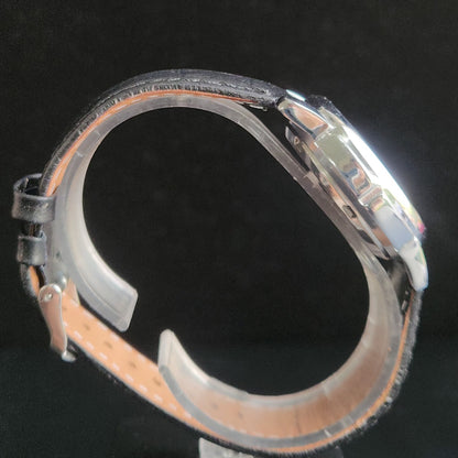 Vintage 1979 Original Seiko 5 Automatic 7009-876J White Face Black Band 21 Jewels Day-Date Japanese Men's Wrist Watch S168
