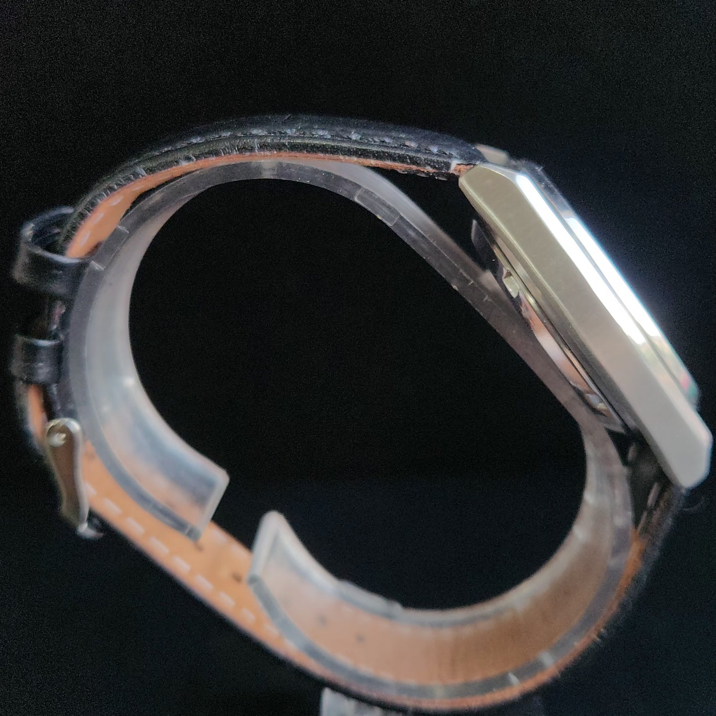 Vintage 1981 Original Seiko 5 Automatic 7009-876J White Face Black Band 17 Jewels Day-Date Japanese Men's Wrist Watch S163
