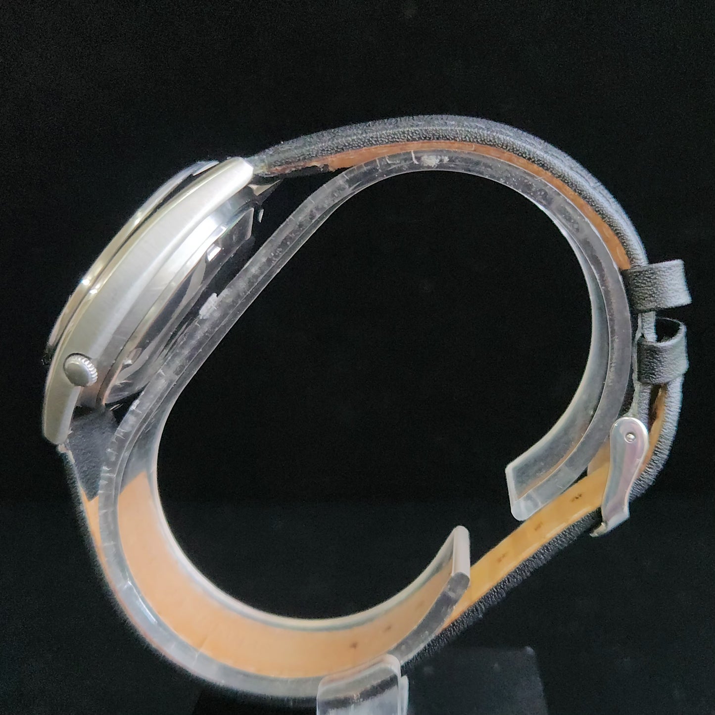 Vintage 1976 Original Seiko 5 Automatic 6309-8840 Black Face Black band 17 Jewels Day-Date Japanese Men's Wrist Watch S166