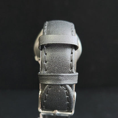 Vintage 1976 Original Seiko 5 Automatic 6309-8840 Black Face Black band 17 Jewels Day-Date Japanese Men's Wrist Watch S166