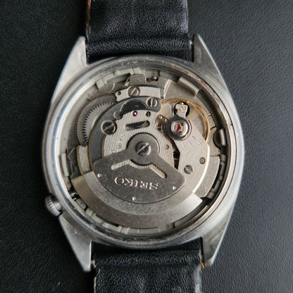 Vintage 1976 Original Seiko 5 Automatic 6309-8840 Black Face Black band 17 Jewels Day-Date Japanese Men's Wrist Watch S166