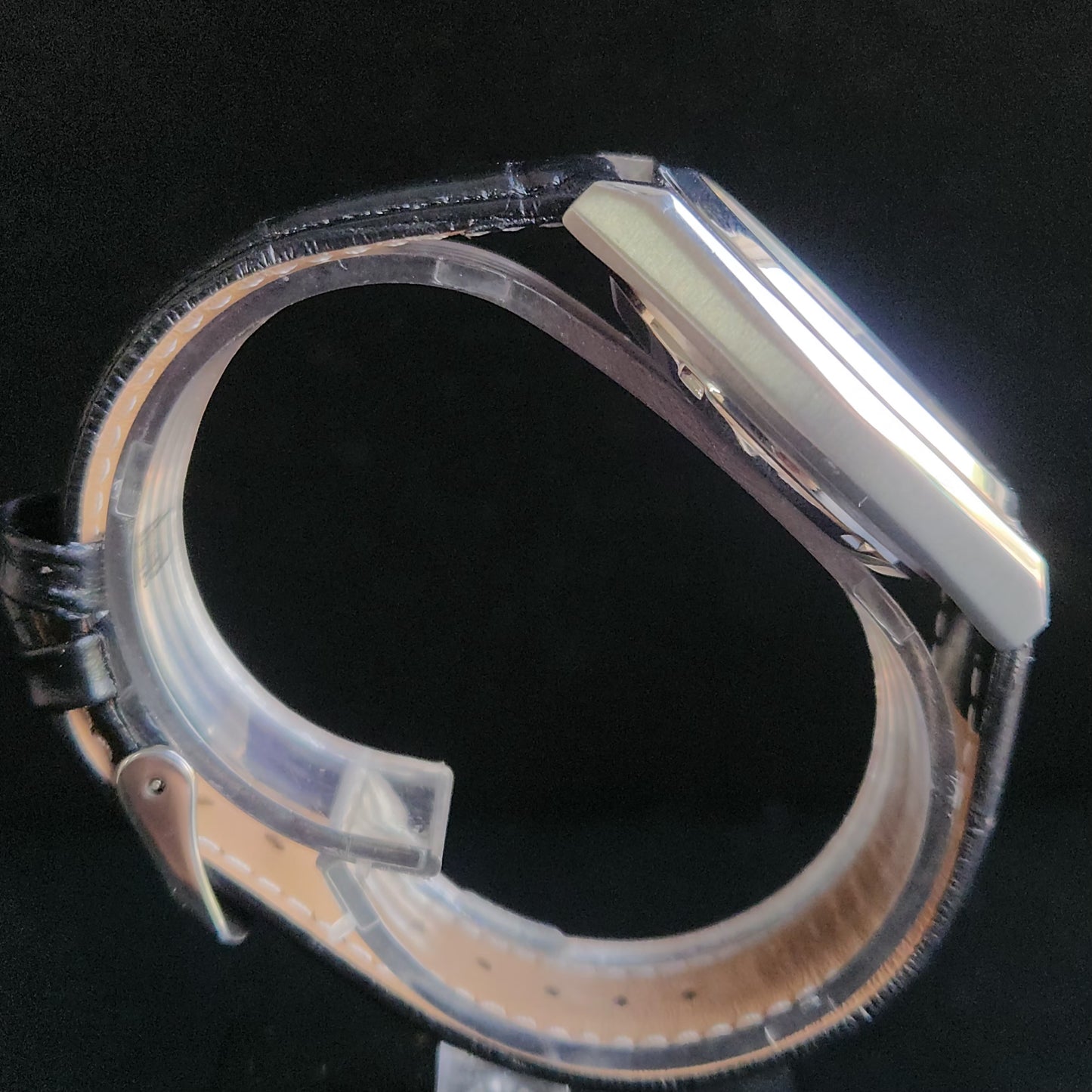 Vintage 2000 Original Seiko 5 Automatic 7S26-8760 Black Face Black Band 21 Jewels Day-Date Japanese Men's Wrist Watch S156