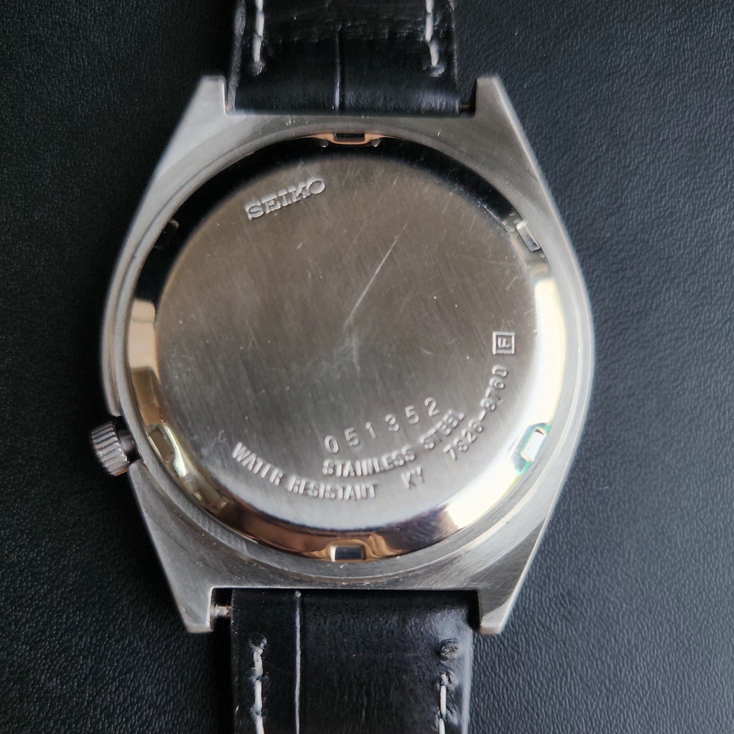 Vintage 2000 Original Seiko 5 Automatic 7S26-8760 Black Face Black Band 21 Jewels Day-Date Japanese Men's Wrist Watch S156