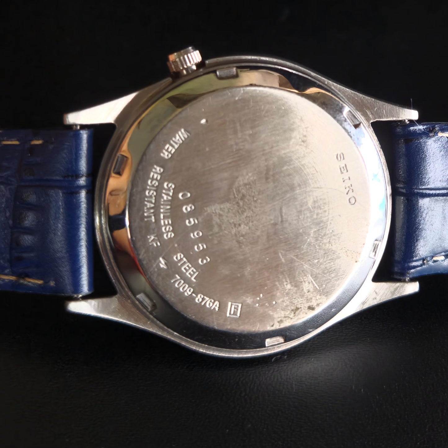 Vintage 1980 Original Seiko 5 Automatic 7009-876A Black Face 17 Jewels Day-Date Japanese Men's Wrist Watch OG01