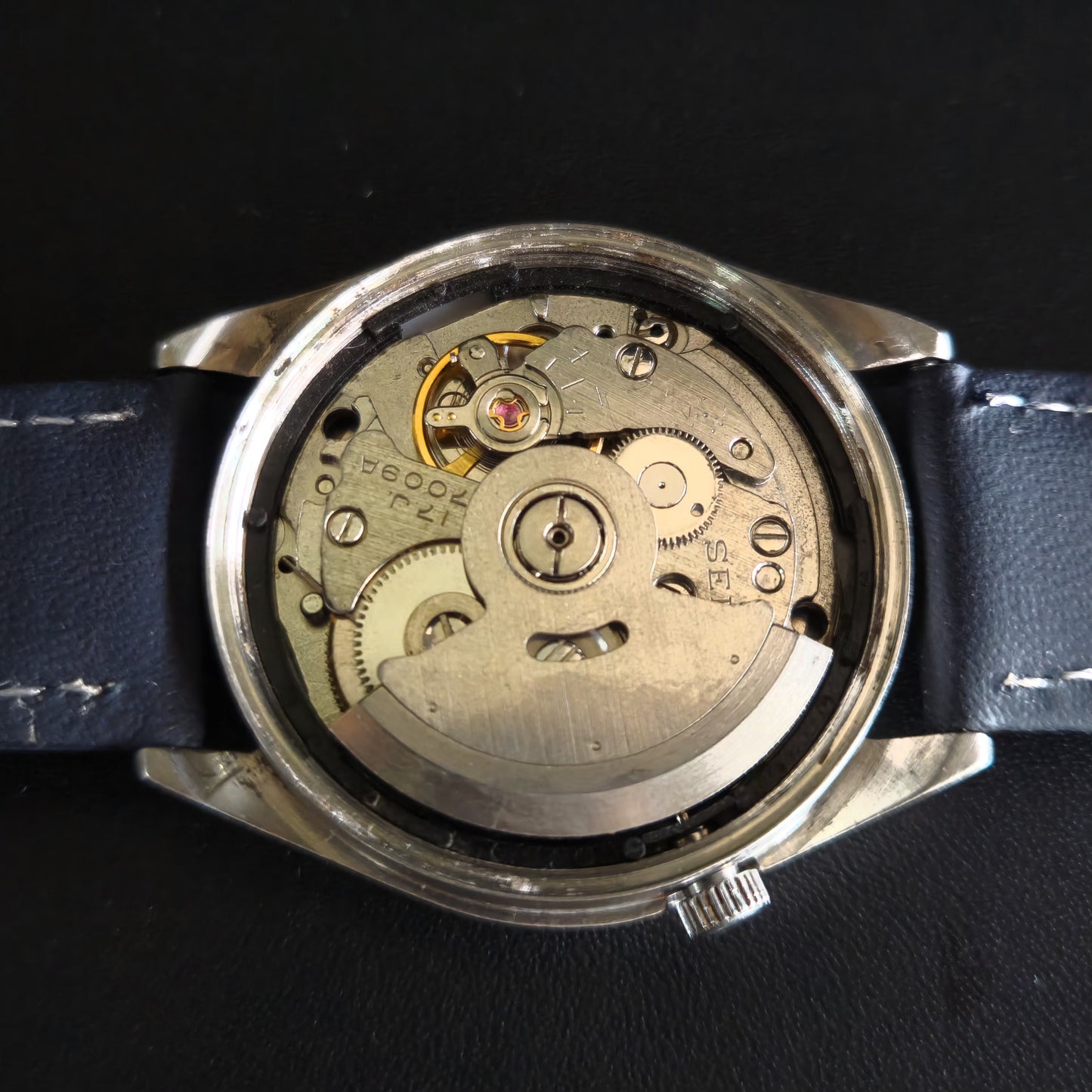 Vintage 1980 Original Seiko 5 Automatic 7009-3170 Blue Face 17 Jewels Day-Date Japanese Men's Wrist Watch OG02