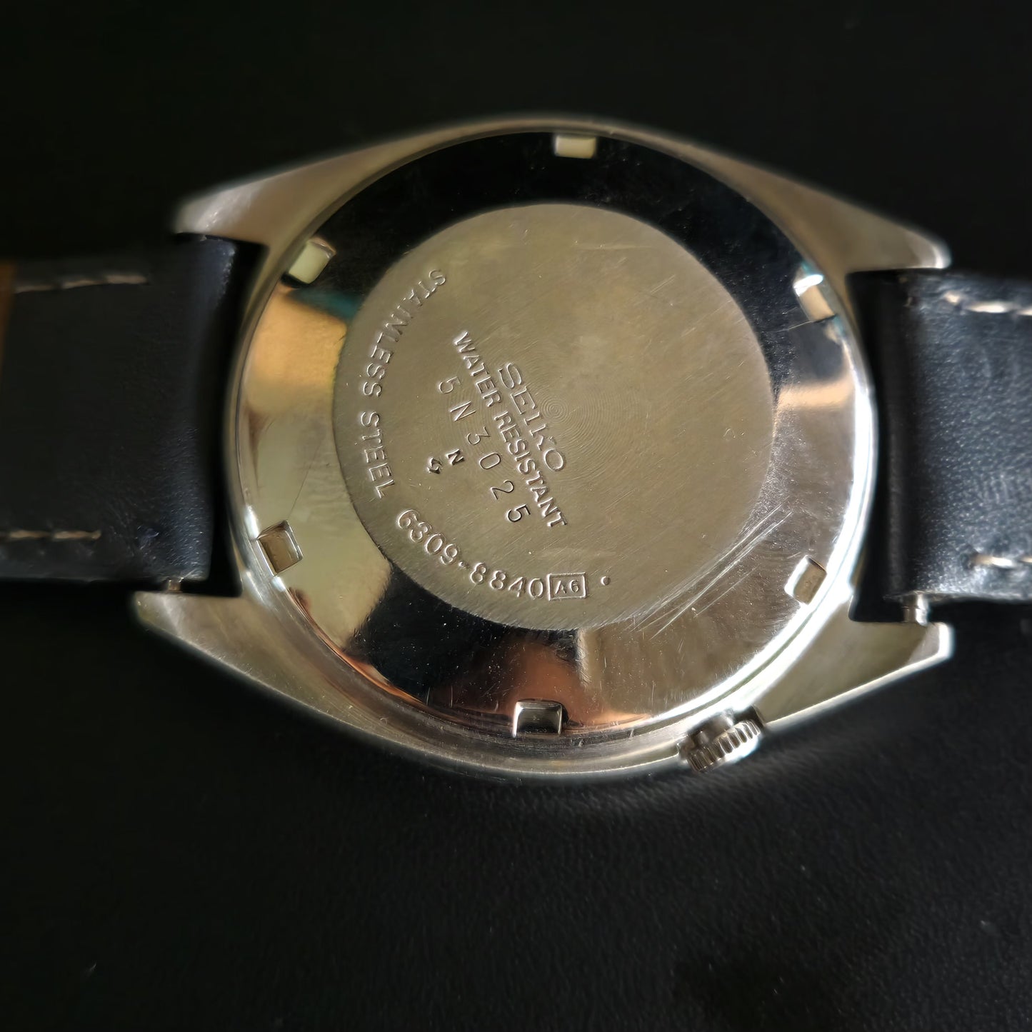 Vintage 1980 Original Seiko 5 Automatic 6309-6240 Black Face 17 Jewels Day-Date Japanese Men's Wrist Watch OG4