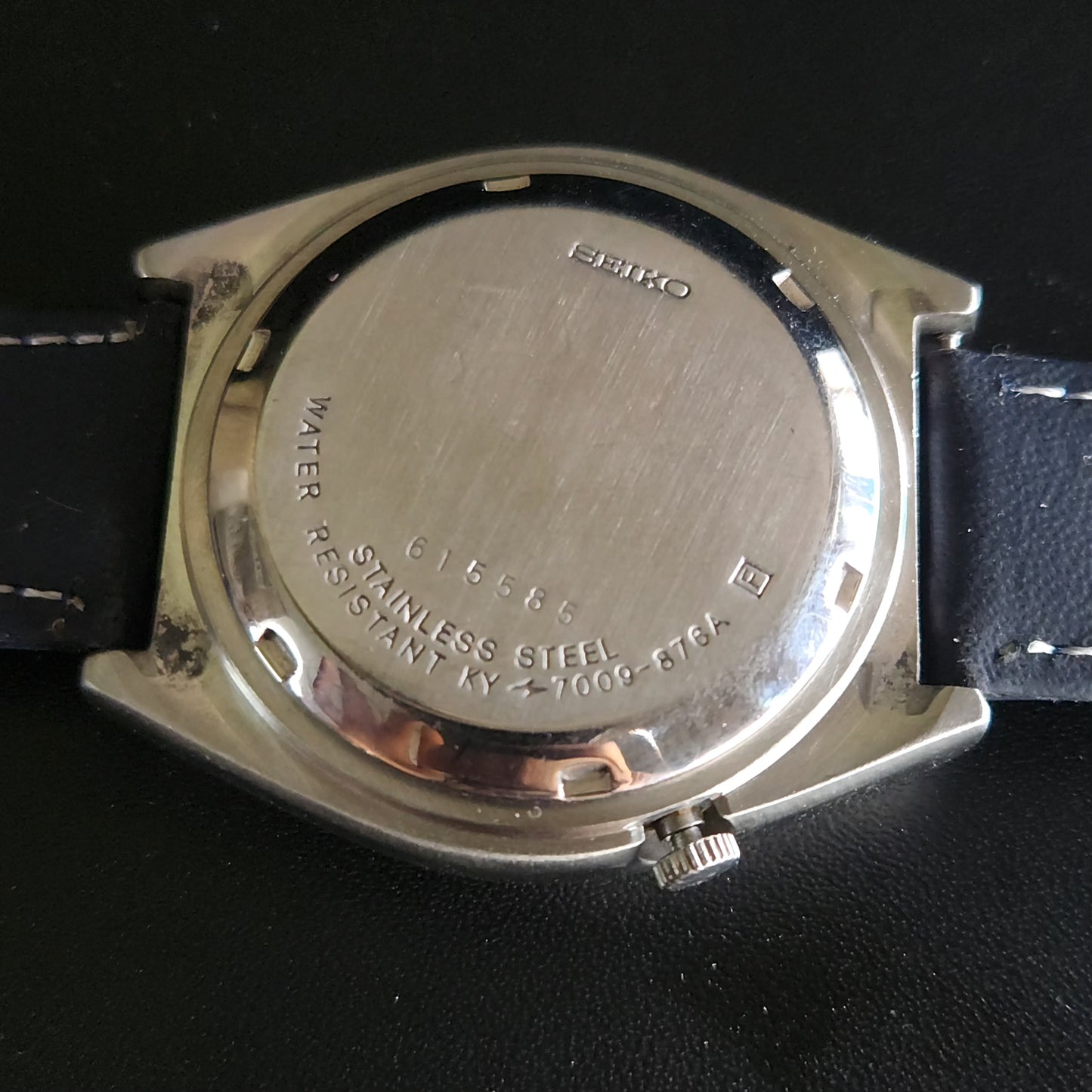 Vintage 1980 Original Seiko 5 Automatic 7009-876A Black Face 17 Jewels Day-Date Japanese Men's Wrist Watch OG5