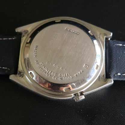 Vintage 1980 Original Seiko 5 Automatic 7009-876A Black Face 17 Jewels Day-Date Japanese Men's Wrist Watch OG5