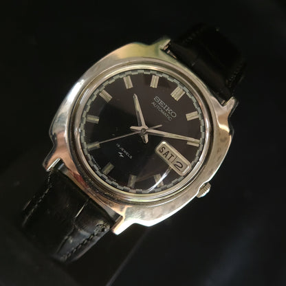 Vintage 1980 Original Seiko 5 Automatic 7005-7130 blue Face 19 Jewels Day-Date Japanese Men's Wrist Watch OG9