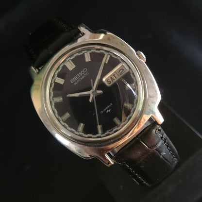 Vintage 1980 Original Seiko 5 Automatic 7005-7130 blue Face 19 Jewels Day-Date Japanese Men's Wrist Watch OG9