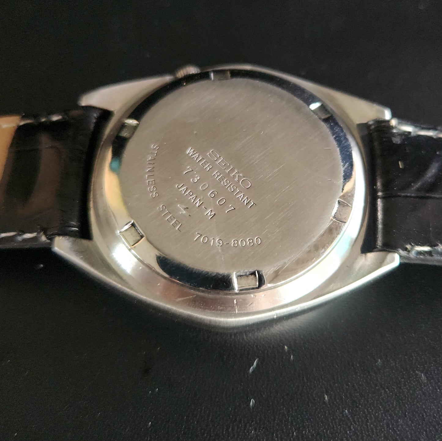 Vintage 1980 Original Seiko 5 Automatic 7019-8080 Grey face 21 Jewels Day-Date Japanese Men's Wrist Watch OG18