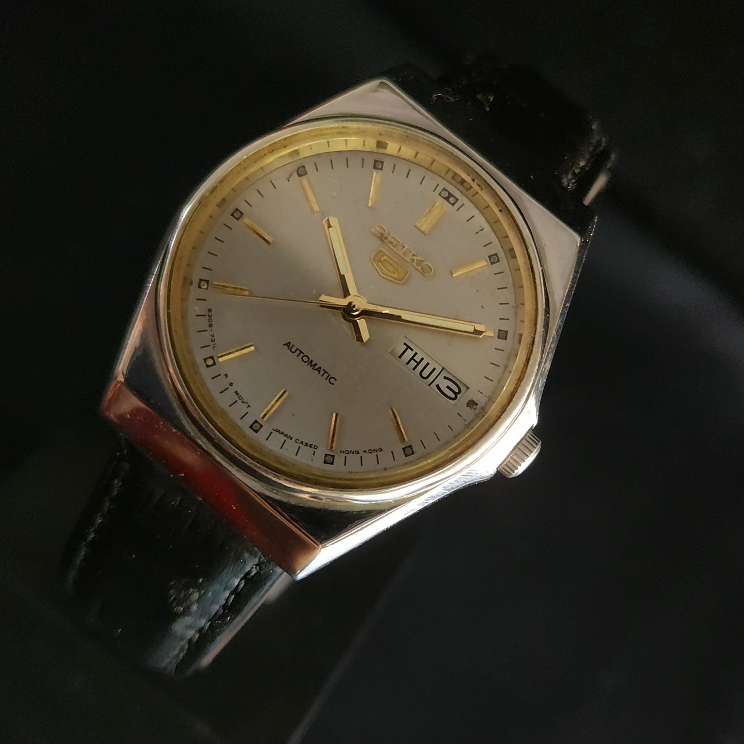Vintage 1980 Original Seiko 5 Automatic 6309-7270 Grey face 17 Jewels Day-Date Japanese Men's Wrist Watch OG19