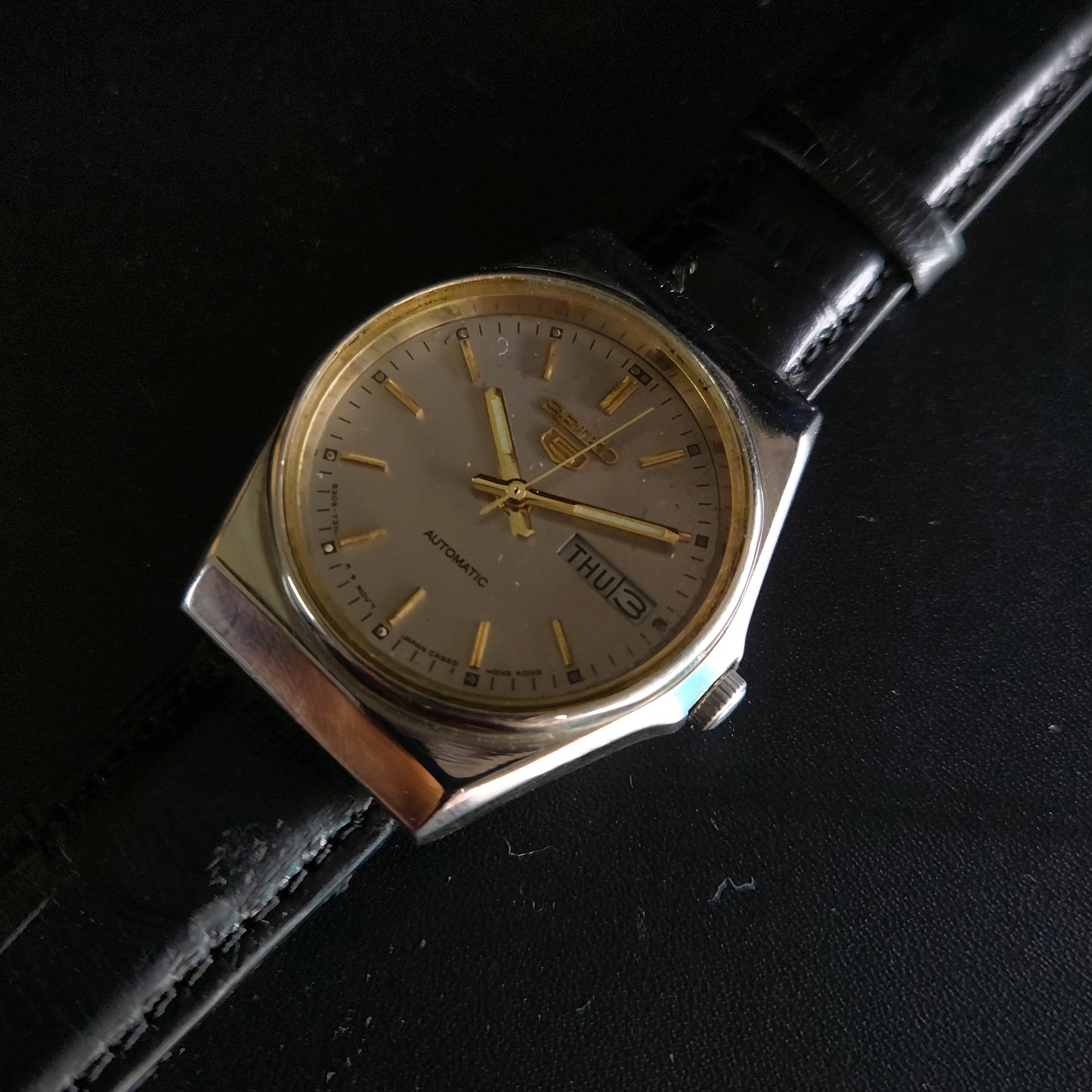 Vintage 1980 Original Seiko 5 Automatic 6309-7270 Grey face 17 Jewels Day-Date Japanese Men's Wrist Watch OG19