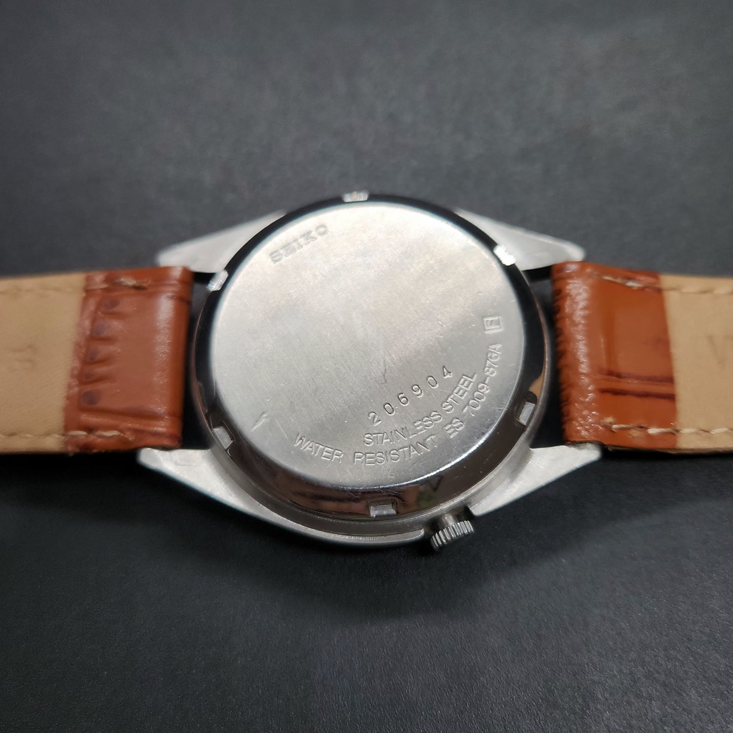 Vintage 1980 Original Seiko 5 Automatic 7009-876A black face 17 Jewels Day-Date Japanese Men's Wrist Watch OG33