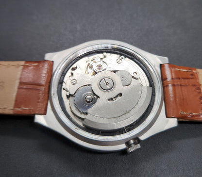 Vintage 1980 Original Seiko 5 Automatic 7019-8180 black face 21 Jewels Day-Date Japanese Men's Wrist Watch OG34
