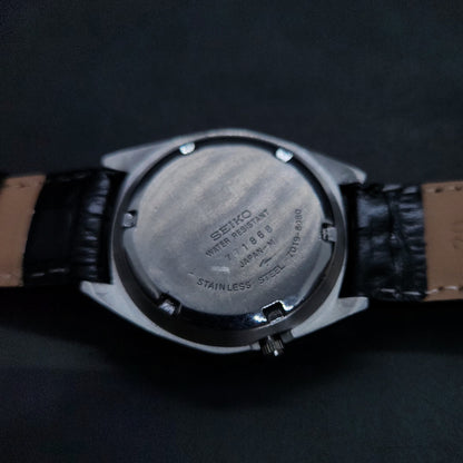 Vintage 1981 Original Seiko 5 Automatic 7019-8080 Black Face 21 Jewels Day-Date Japanese Men's Wrist Watch OG35