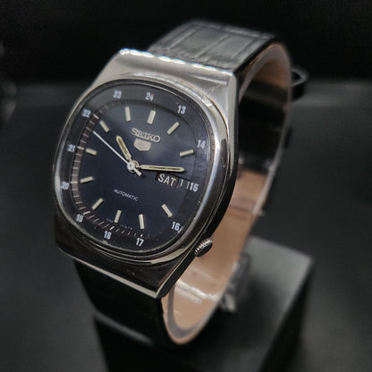 Vintage 1980 Original Seiko 5 Automatic 6319-5190 Blue face 21 Jewels Day-Date Japanese Men's Wrist Watch OG36