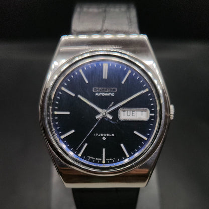 Vintage 1980 Original Seiko 5 Automatic 6309-8120 blue face 17 Jewels Day-Date Japanese Men's Wrist Watch OG38