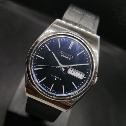 Vintage 1980 Original Seiko 5 Automatic 6309-8120 blue face 17 Jewels Day-Date Japanese Men's Wrist Watch OG38
