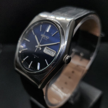 Vintage 1980 Original Seiko 5 Automatic 6309-8120 blue face 17 Jewels Day-Date Japanese Men's Wrist Watch OG38