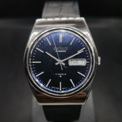 Vintage 1980 Original Seiko 5 Automatic 6309-8120 blue face 17 Jewels Day-Date Japanese Men's Wrist Watch OG41