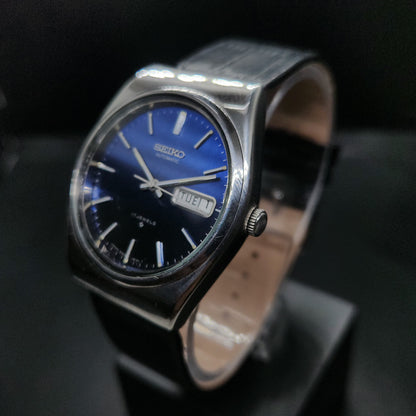 Vintage 1980 Original Seiko 5 Automatic 6309-8120 blue face 17 Jewels Day-Date Japanese Men's Wrist Watch OG41