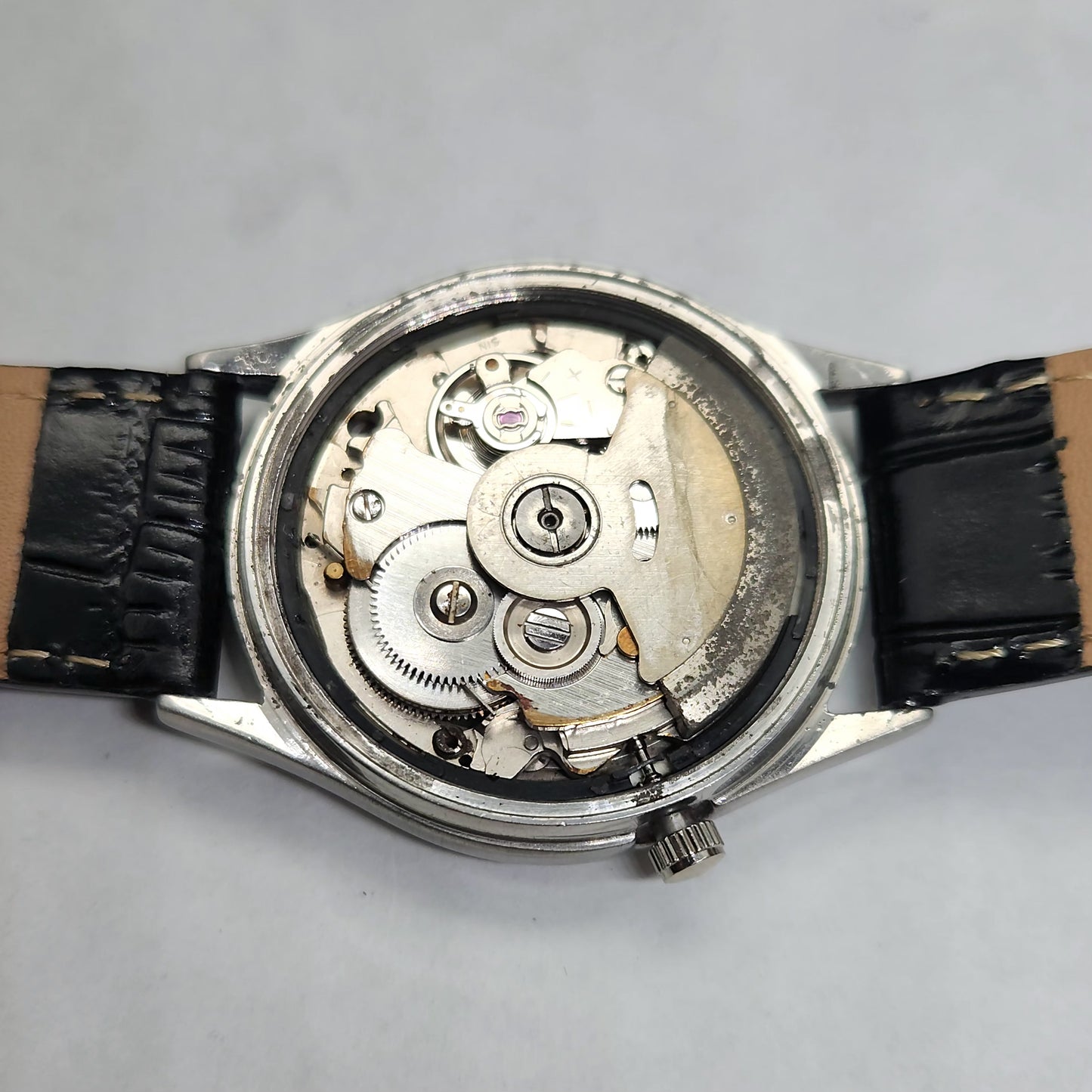 Vintage 1980 Original Seiko 5 Automatic 7009-3040 black face 17 Jewels Day-Date Japanese Men's Wrist Watch OG47