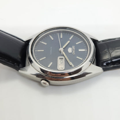 Vintage 1980 Original Seiko 5 Automatic 7009-8741 blue face 17 Jewels Day-Date Japanese Men's Wrist Watch OG48
