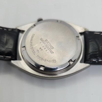 Vintage 1980 Original Seiko 5 Automatic 7009-8741 blue face 17 Jewels Day-Date Japanese Men's Wrist Watch OG48