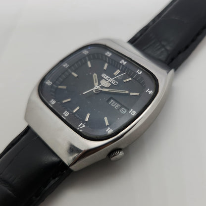 Vintage 1980 Original Seiko 5 Automatic 6309-5100 black face 17 Jewels Day-Date Japanese Men's Wrist Watch OG49