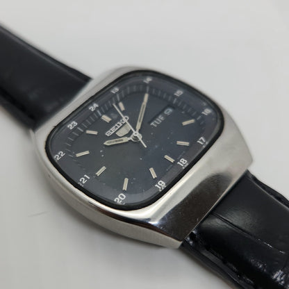 Vintage 1980 Original Seiko 5 Automatic 6309-5100 black face 17 Jewels Day-Date Japanese Men's Wrist Watch OG49