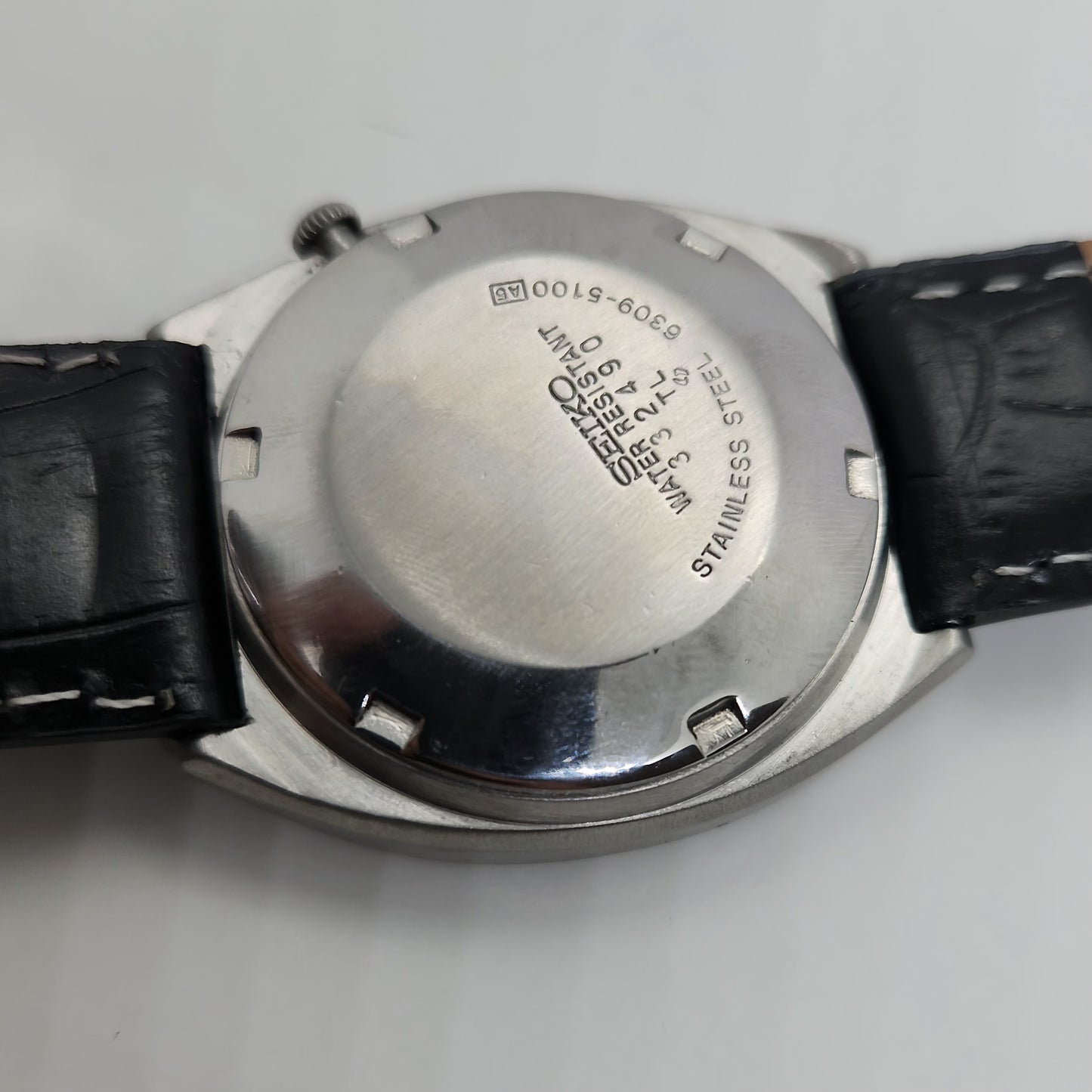 Vintage 1980 Original Seiko 5 Automatic 6309-5100 black face 17 Jewels Day-Date Japanese Men's Wrist Watch OG49