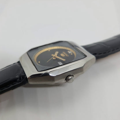 Vintage 1980 Original Seiko 5 Automatic 6349-514A black face 23 Jewels Day-Date Japanese Men's Wrist Watch OG50