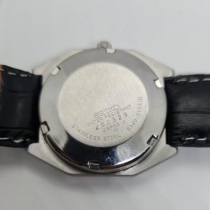 Vintage 1980 Original Seiko 5 Automatic 6349-514A black face 23 Jewels Day-Date Japanese Men's Wrist Watch OG50