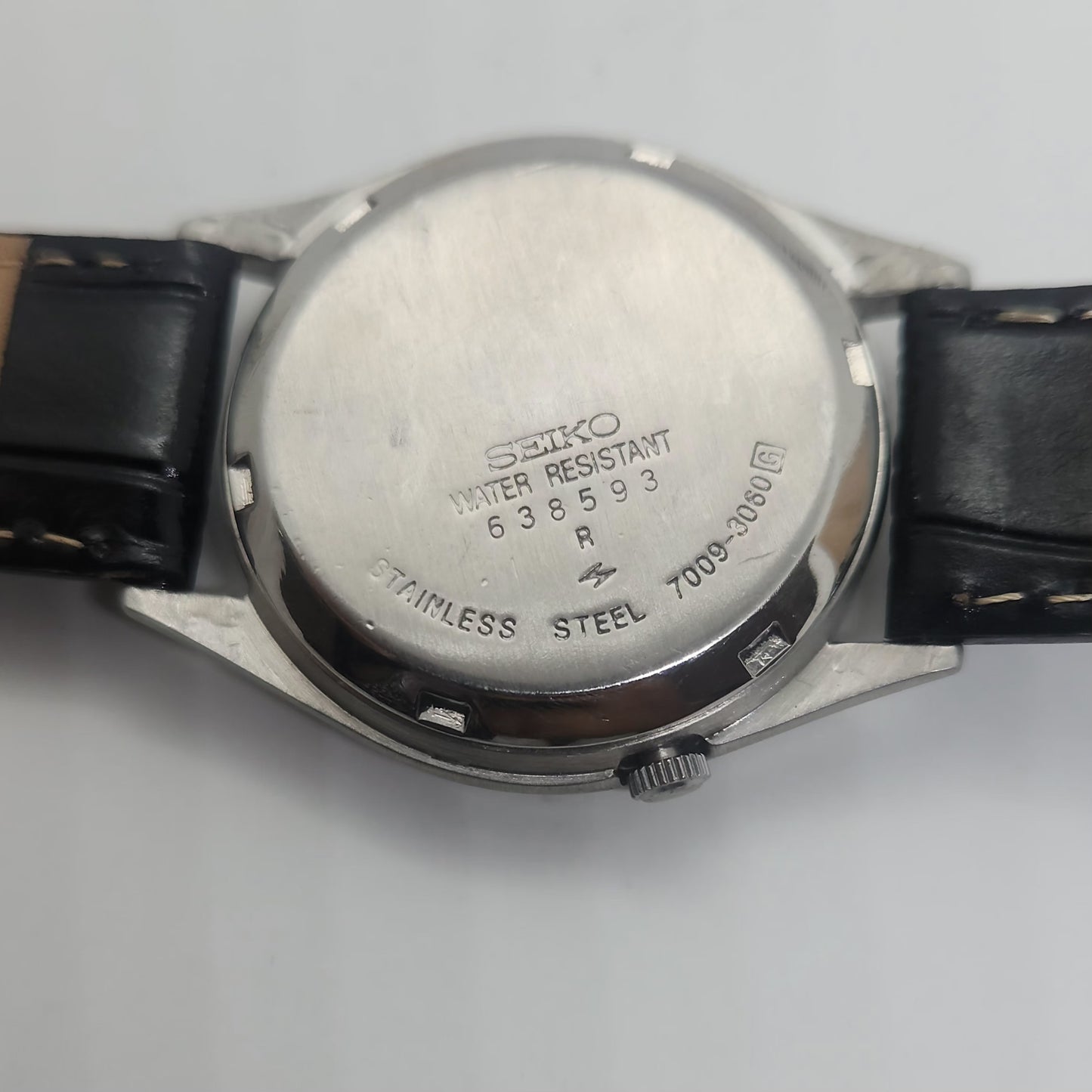 Vintage 1980 Original Seiko 5 Automatic 7009-3060 grey face 17 Jewels Day-Date Japanese Men's Wrist Watch OG52