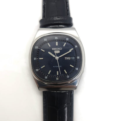 Vintage 1980 Original Seiko 5 Automatic 6309-602A blue face 17 Jewels Day-Date Japanese Men's Wrist Watch OG55