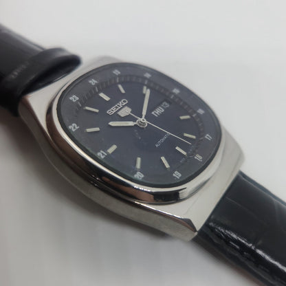 Vintage 1980 Original Seiko 5 Automatic 6309-602A blue face 17 Jewels Day-Date Japanese Men's Wrist Watch OG55