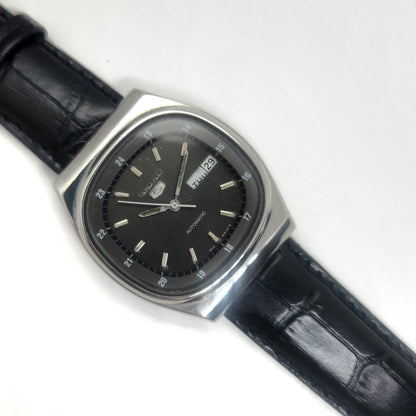 Vintage 1980 Original Seiko 5 Automatic 6309-5100 black face 17 Jewels Day-Date Japanese Men's Wrist Watch OG57