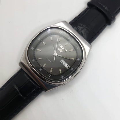 Vintage 1980 Original Seiko 5 Automatic 6309-5100 black face 17 Jewels Day-Date Japanese Men's Wrist Watch OG57